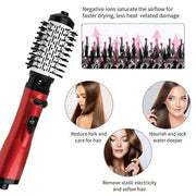 2-in-1 Hot Air Styler & Rotating Hair Dryer Brush – Ceramic Ionic, 3-Heat, Dual Brush Heads