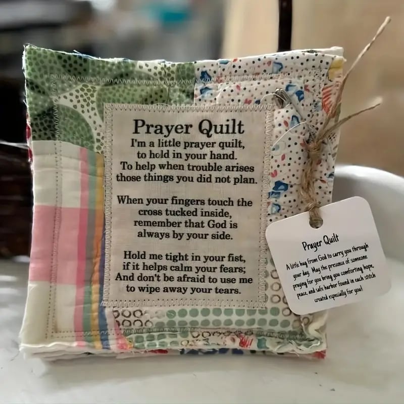 ✝️Best Encouraged And Blessed Gift-Prayer Quilt with cross inside