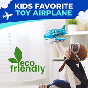 Kids Bump & Go Toy Airplane with LED Lights