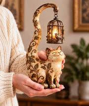 🐱✨ Little Guardian Cat Lantern™ | Vintage Lighted Sculpture