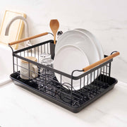 Dish Rack - Steel + Wood