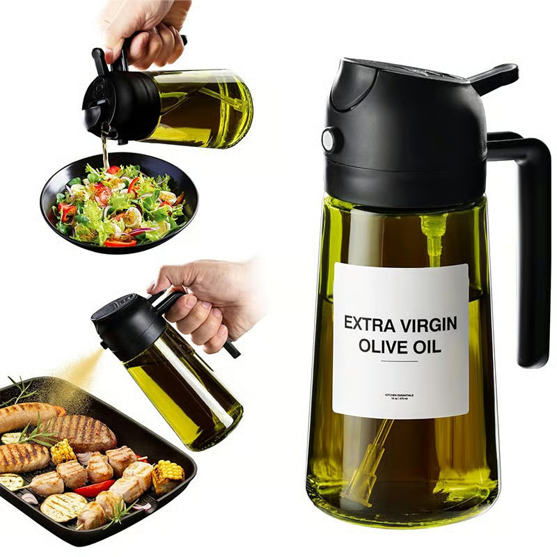 🎁HOT SALE💕2 in 1 Glass Oil Sprayer & Dispenser🔥