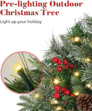 Lighted Artificia Christmas Pots