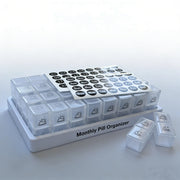 💊 Monthly AM/PM Pill Organizer – Twice-a-Day Medicine & Vitamin Storage with Stickers