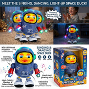 Electric Space Duck: Interactive Walking & Dancing Toy with Dazzling Lights and Fun Sounds for Toddlers