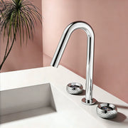 Luxury Brass Basin Faucet Widespread Bathroom Sink Water Mixer Tap