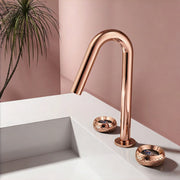 Luxury Brass Basin Faucet Widespread Bathroom Sink Water Mixer Tap
