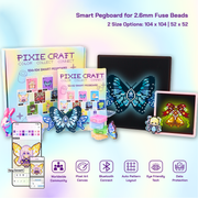 PixieCraft Smart Pegboard for 2.6mm Fuse Beads, Eye-Friendly LED Pixel Art Board with Bluetooth, Compatible with PixieCraft Design App, Photo-to-Pattern, 2mm Stable Pins, Matte Finish