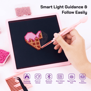 PixieCraft Smart Pegboard for 2.6mm Fuse Beads, Eye-Friendly LED Pixel Art Board with Bluetooth, Compatible with PixieCraft Design App, Photo-to-Pattern, 2mm Stable Pins, Matte Finish
