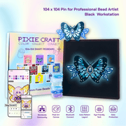 PixieCraft Smart Pegboard for 2.6mm Fuse Beads, Eye-Friendly LED Pixel Art Board with Bluetooth, Compatible with PixieCraft Design App, Photo-to-Pattern, 2mm Stable Pins, Matte Finish