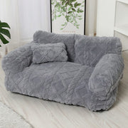 💎 Plush Calming Pet Sofa Bed – Raised Rim, Removable Cover & Non-Slip Bottom for Cats & Dogs 🛋️🐾