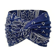 Printed cross yoga headband
