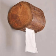 Solid Wood Bathroom Tissue Holder Desktop Wall-Mounted Paper Towel Box