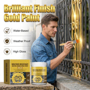 🥳2026 HOT SALE🥳💞50K+ SOLD!🏠✨ 50% OFF! Weather Resistant Gold Paint – Water‑based. brilliant shine. Safe for metal. wood & stone. Lasts rain or shine! 🖌️💛
