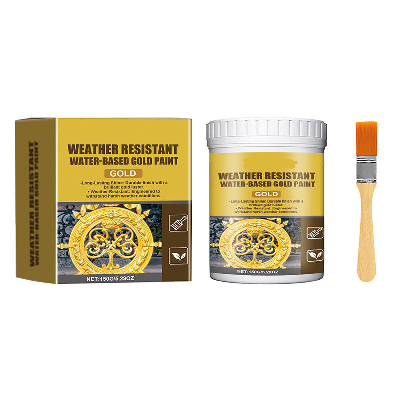 🥳2026 HOT SALE🥳💞50K+ SOLD!🏠✨ 50% OFF! Weather Resistant Gold Paint – Water‑based. brilliant shine. Safe for metal. wood & stone. Lasts rain or shine! 🖌️💛