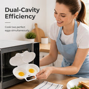 ⏳🔥LIMITED-TIME 50% OFF! ⏰Microwave Egg Poacher with Lid & Handle 🍳 Dual Cavity Microwave Egg Poacher – Quick Oil-Free Cooking, Food-Grade PP & Versatile Kitchen Essential 💫