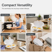 ⏳🔥LIMITED-TIME 50% OFF! ⏰Microwave Egg Poacher with Lid & Handle 🍳 Dual Cavity Microwave Egg Poacher – Quick Oil-Free Cooking, Food-Grade PP & Versatile Kitchen Essential 💫