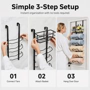 🚪🛁Over-the-Door Towel Rack with Storage Shelf – No-Drill Bathroom Organizer