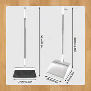 Stand-Up Dustpan Set with 180° Rotating Broom