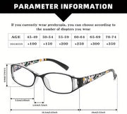 Foldable Floral Reading Glasses with Protective Case