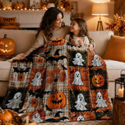 Halloween Pumpkin Flannel Throw Blanket
