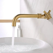 Wall-Mounted Brass Mop Sink Faucet Long Spout Single Cold Utility Tap