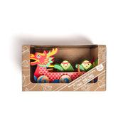 Dragon Boat Book Bundle with Wooden Dragon Boat Pull Along Toy